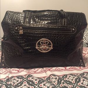 Kathy Van-Zeeland black croc tote